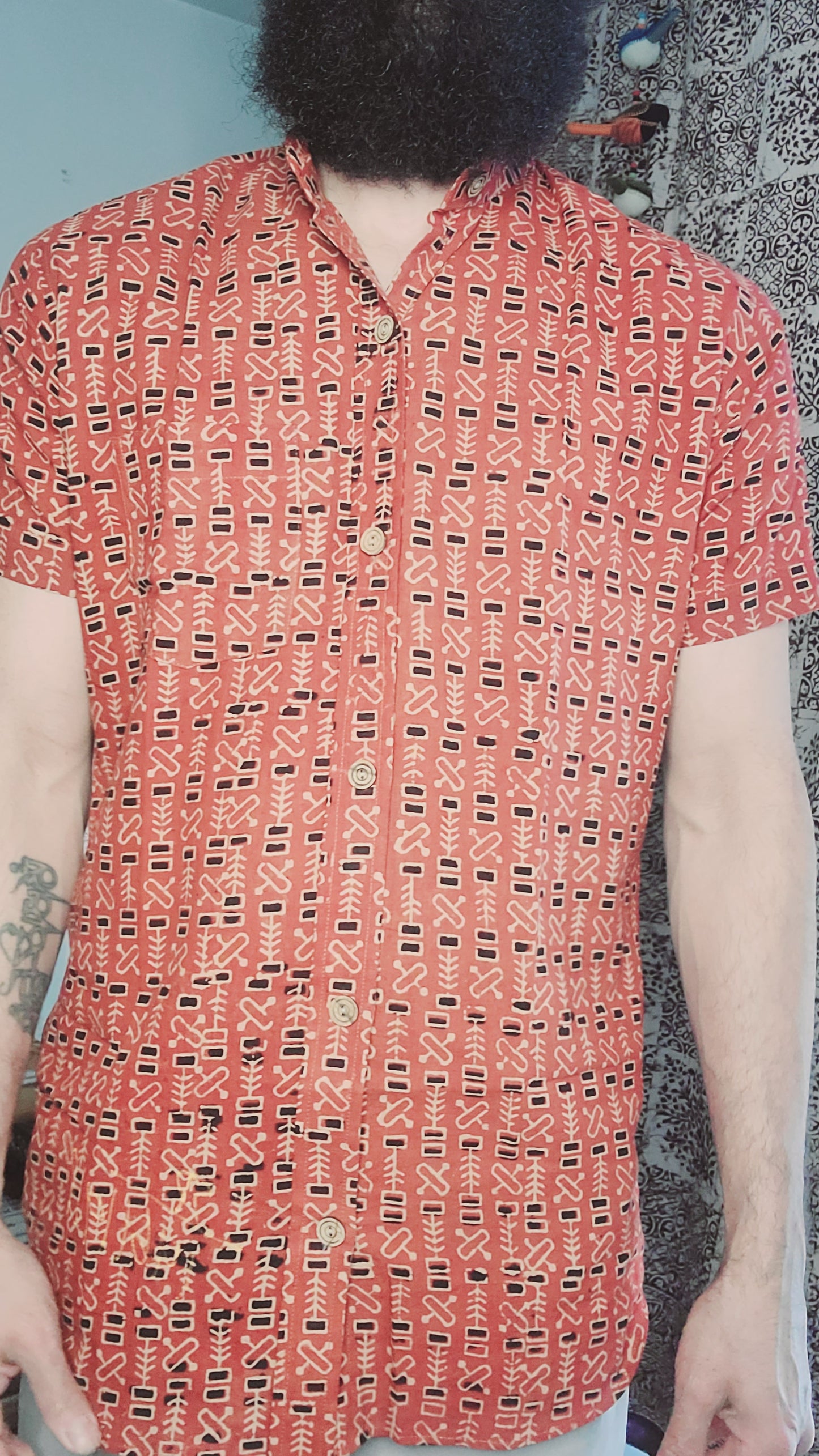 Shirt - Cotton Ajrakh Vanaspati(Herbal) dye
