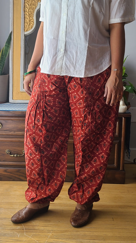 Cotton Ajrak women's Afghan pants