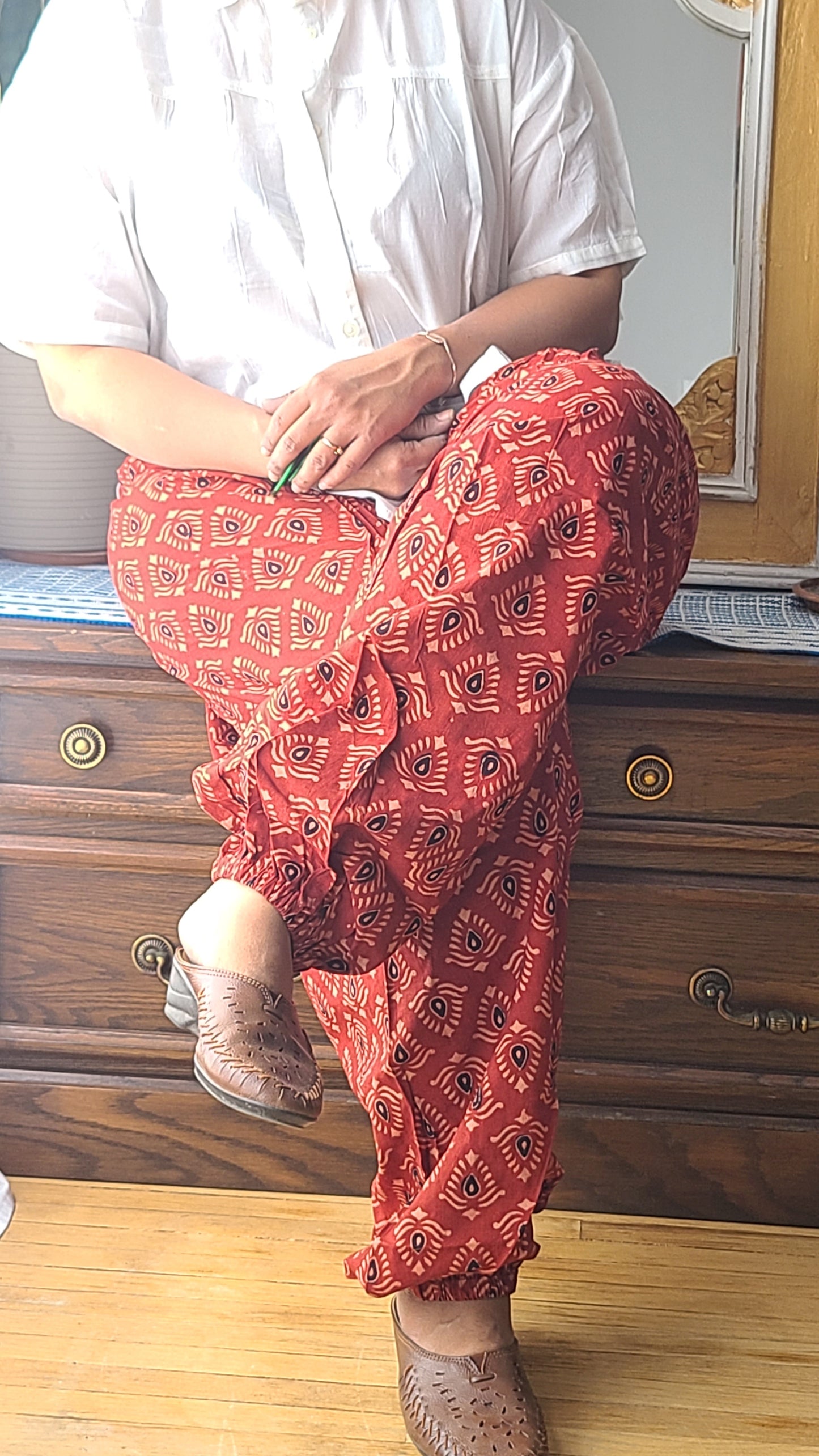 Cotton Ajrak women's Afghan pants