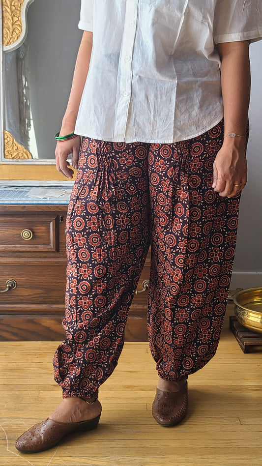 Cotton Ajrak women's Afghan pants