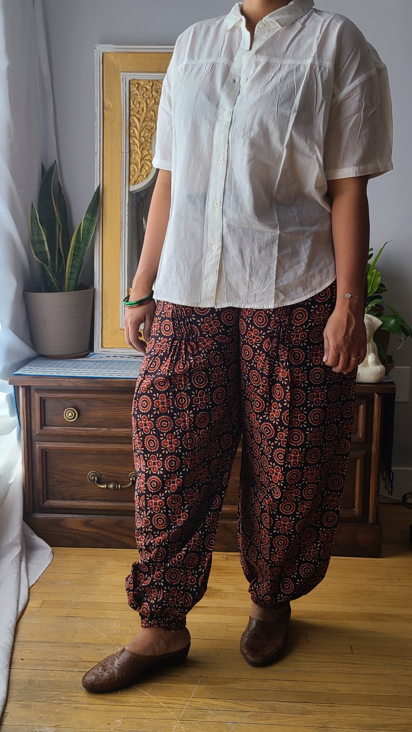 Cotton Ajrak women's Afghan pants