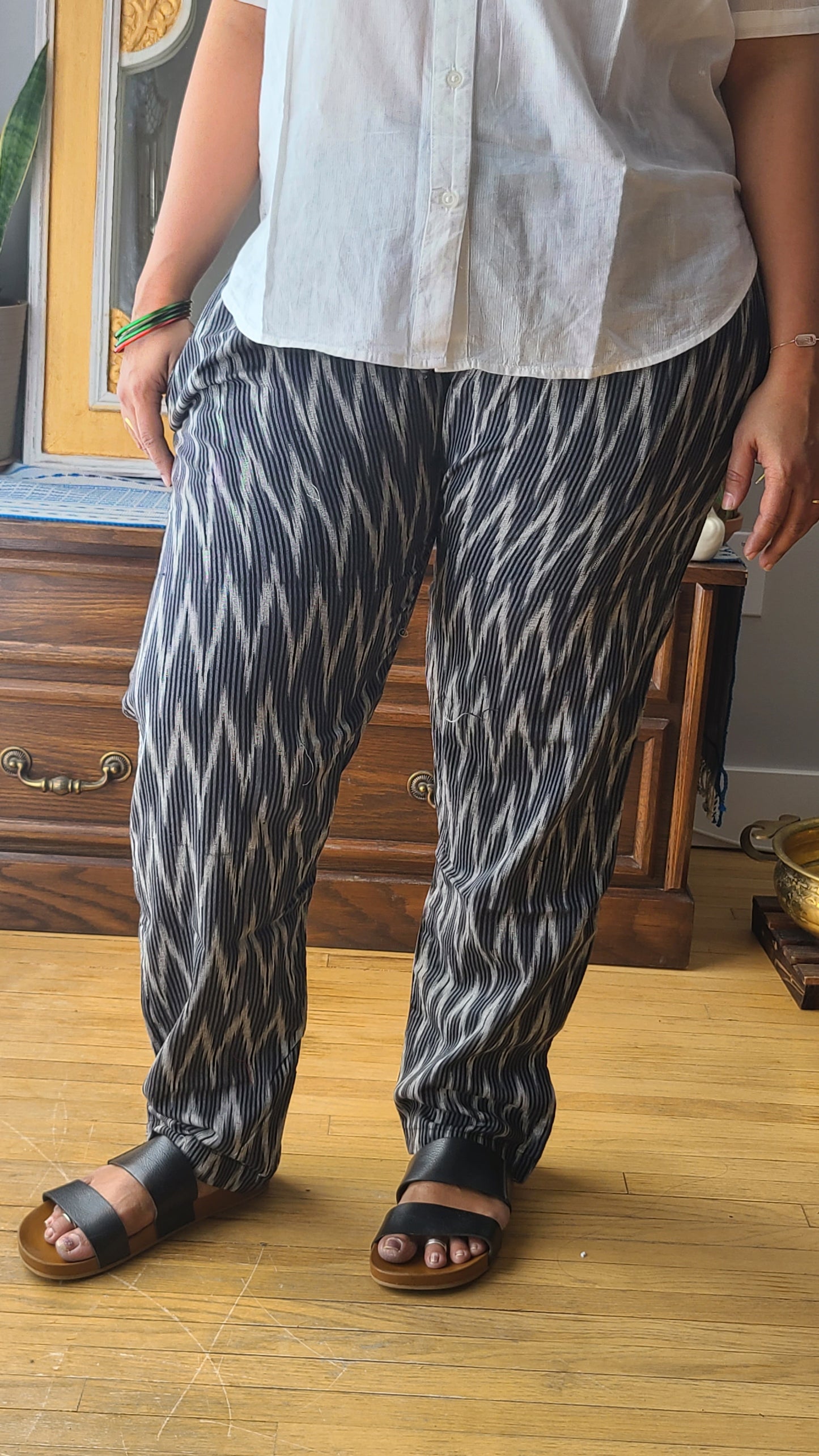 Straight pants -Block printed