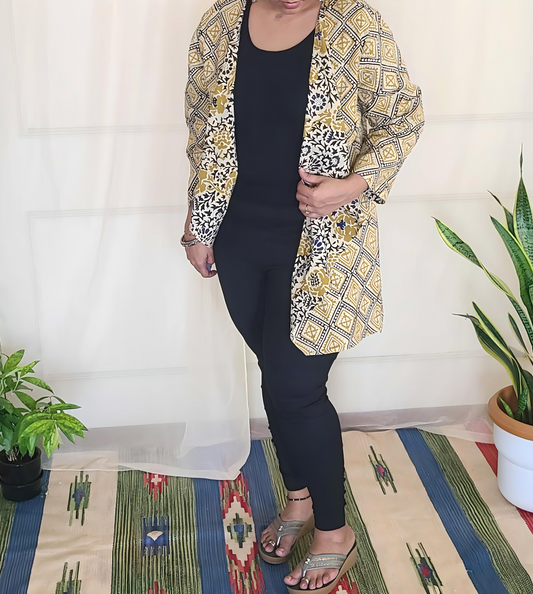 Bagru Cotton Reversible office Jacket