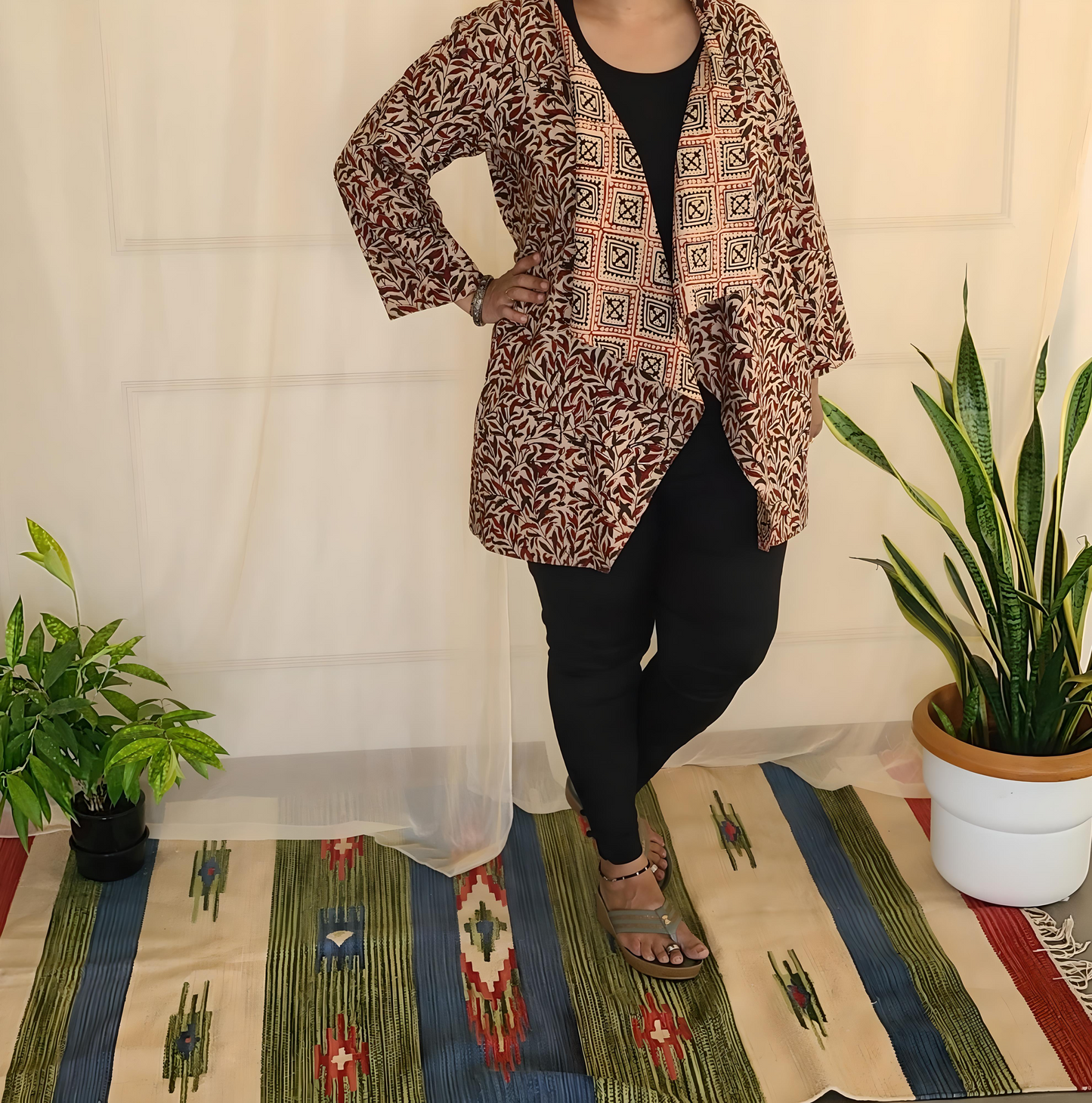 Bagru Cotton Reversible office Jacket