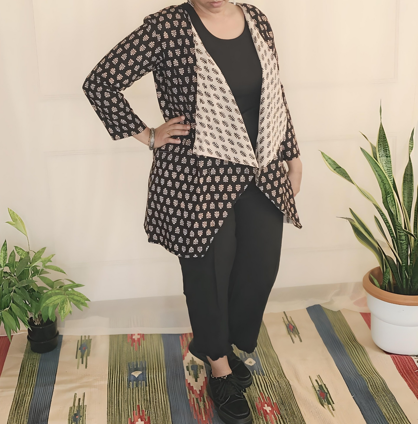 Bagru Cotton Reversible office Jacket