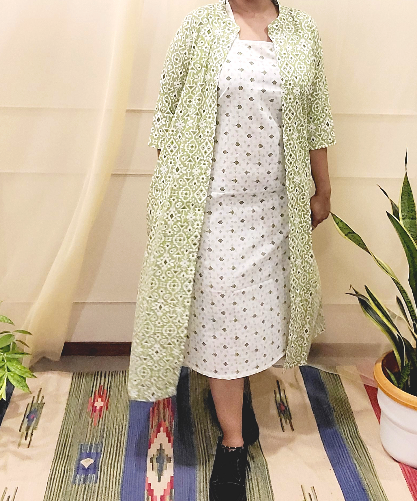 ShivShakti- Women's Sleeveless Dress with Shrug