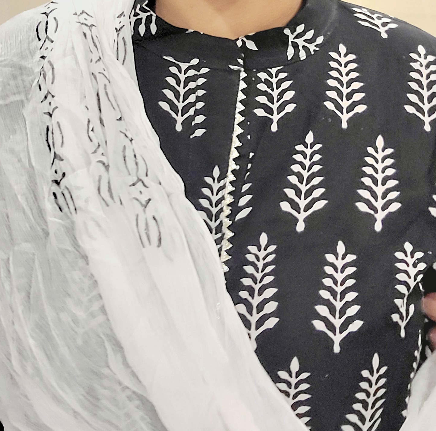 Women's block printed Kurta Pant and dupatta