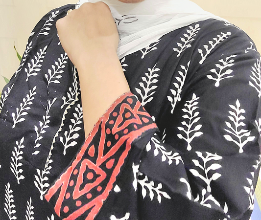Women's block printed Kurta Pant and dupatta