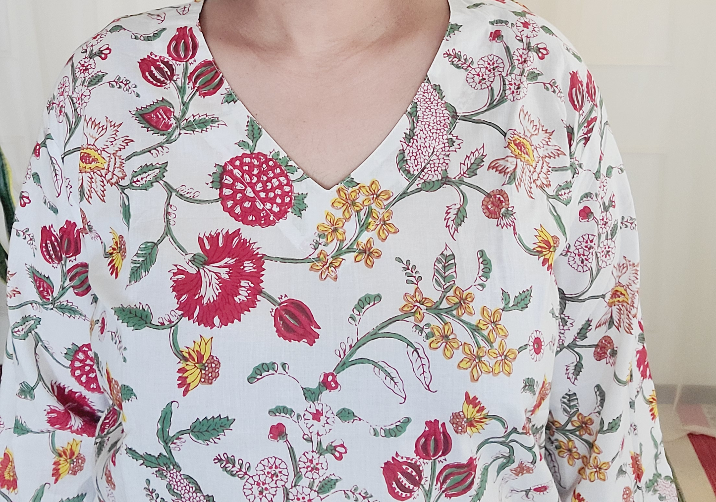 Short Kurti and Pant set Sanganeri block print