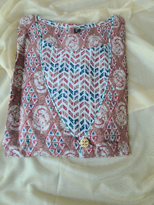 Cotton Bagru printed Long Kurtis