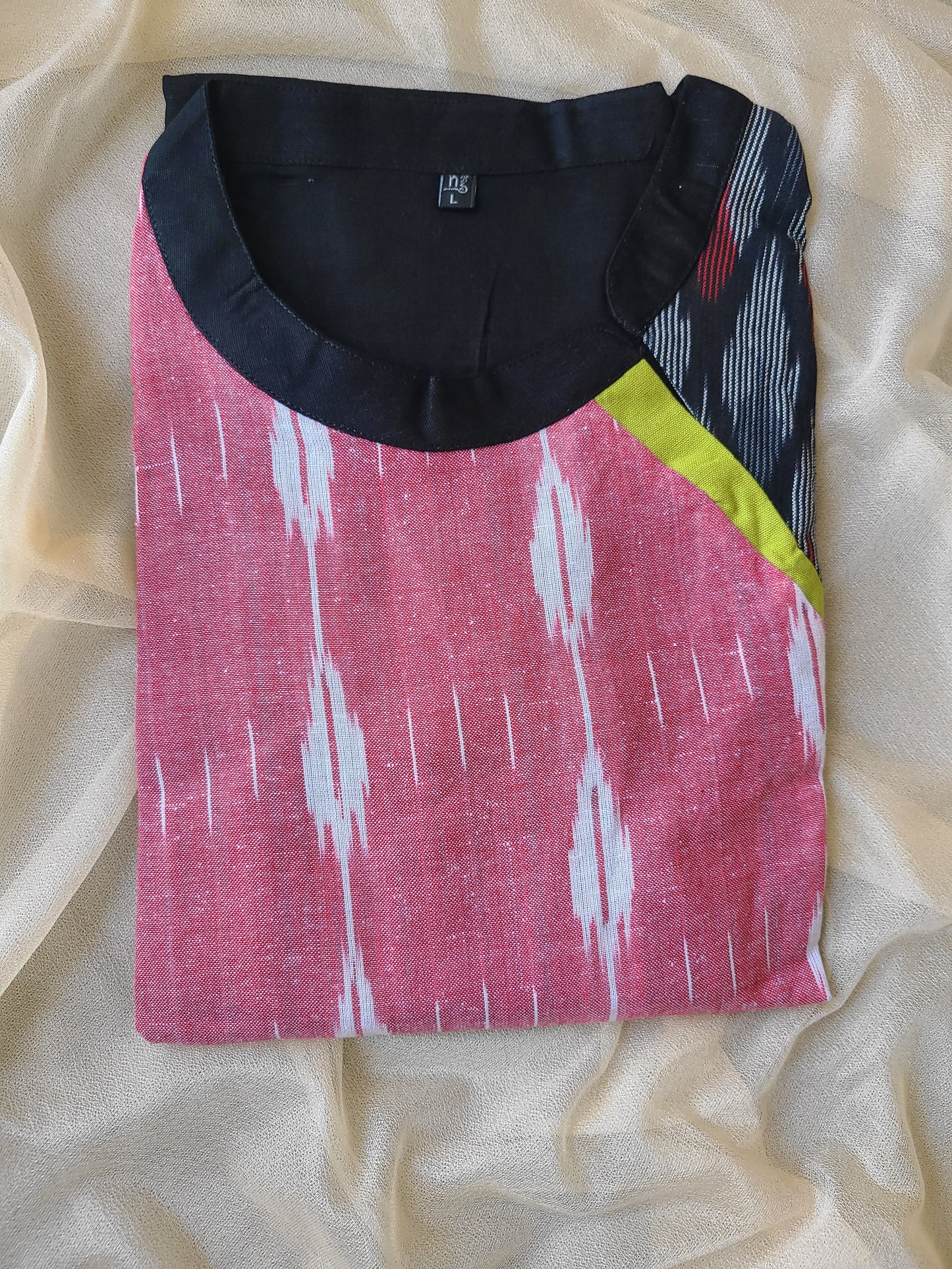 Cotton - Ikkat yolk Long Kurtis