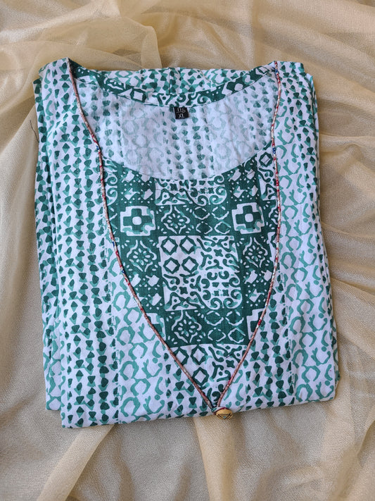 Cotton Bagru printed Long Kurtis