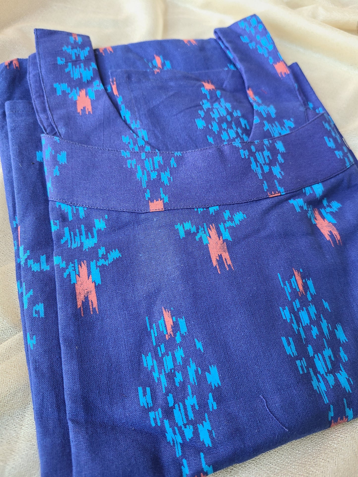 Sleevles cotton Bagru print Kurti