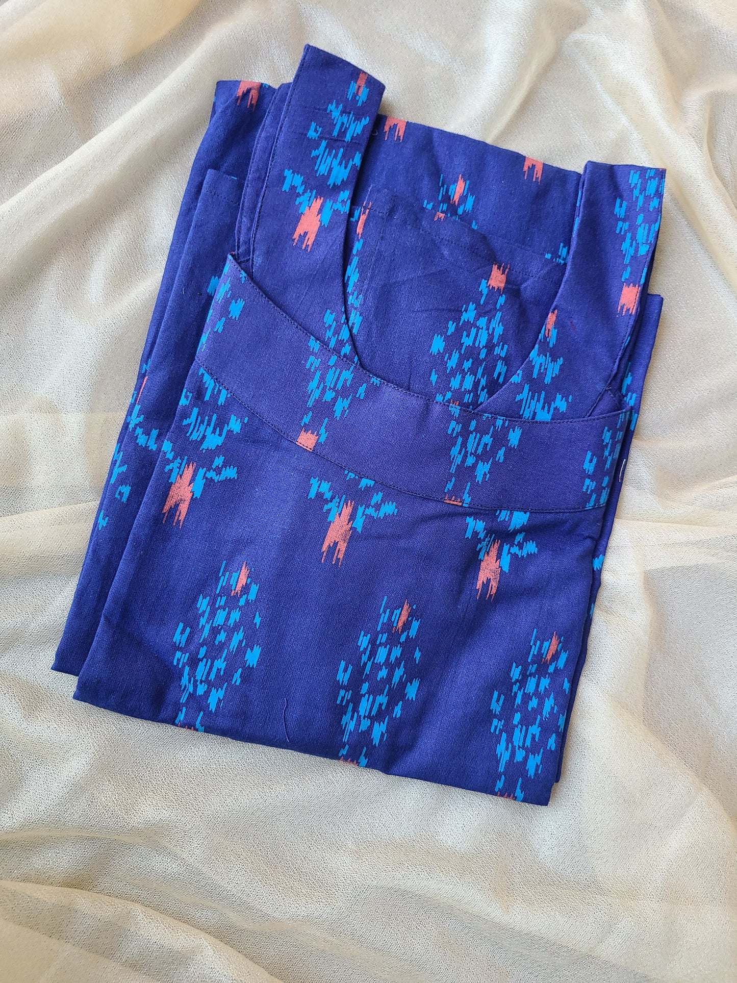 Sleevles cotton Bagru print Kurti