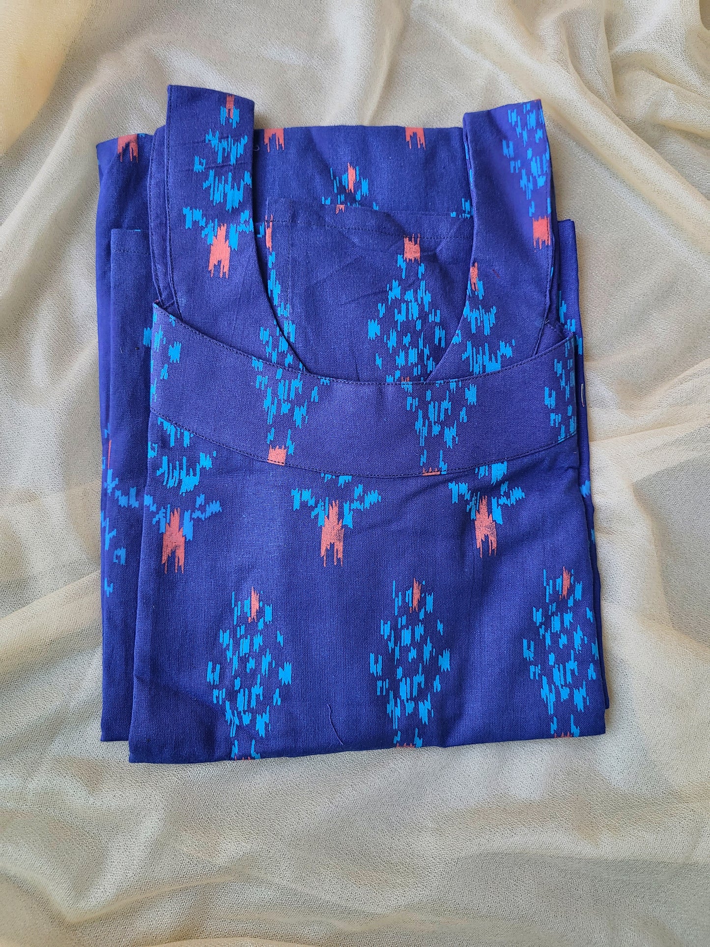 Sleevles cotton Bagru print Kurti