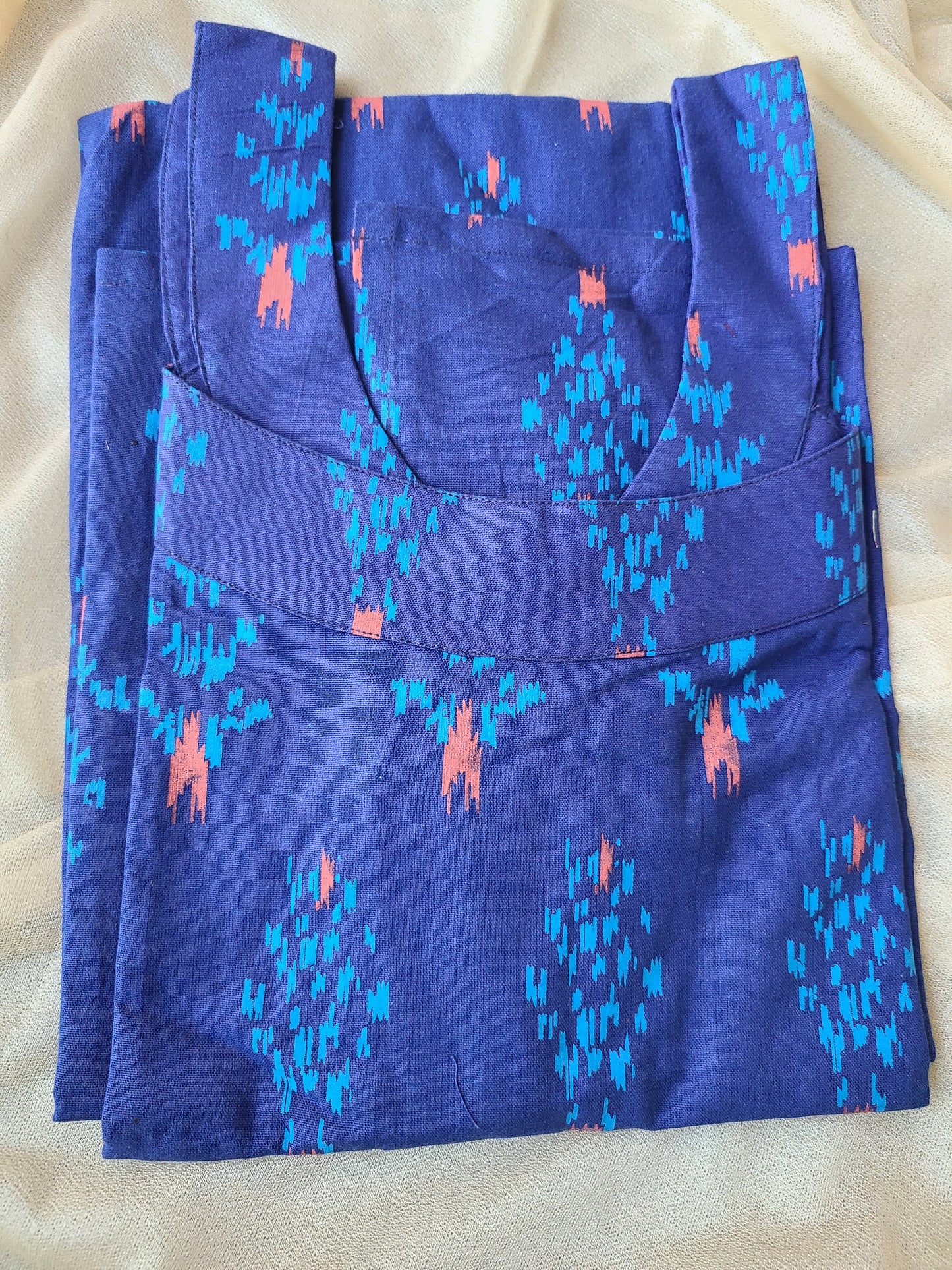 Sleevles cotton Bagru print Kurti