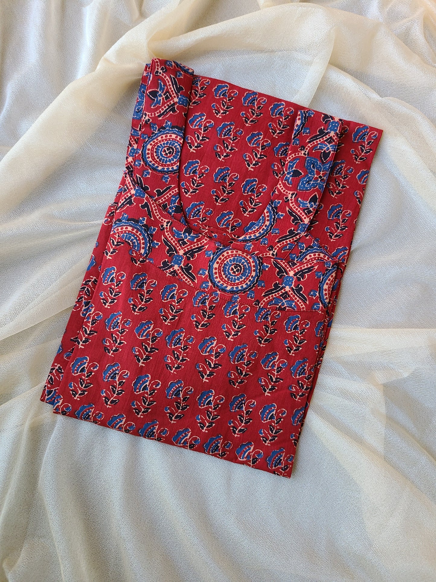 Sleevles cotton Bagru print Kurti