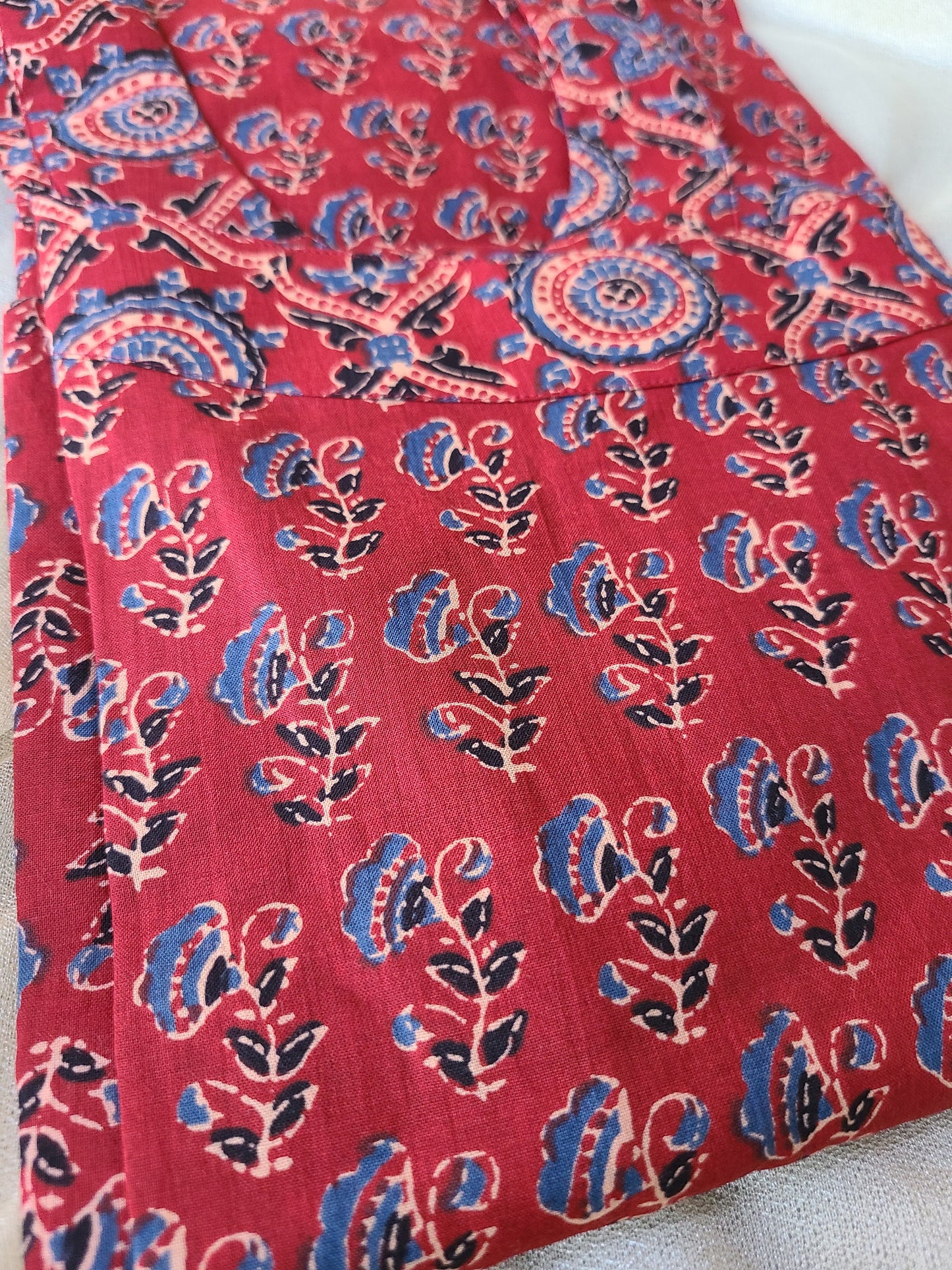 Sleevles cotton Bagru print Kurti
