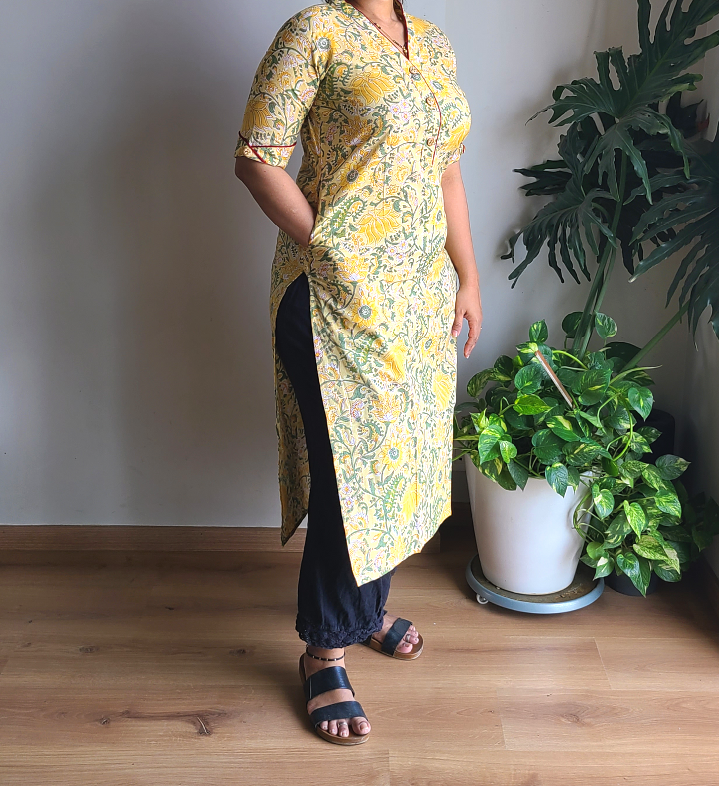 Cotton Bagru printed Long Kurtis