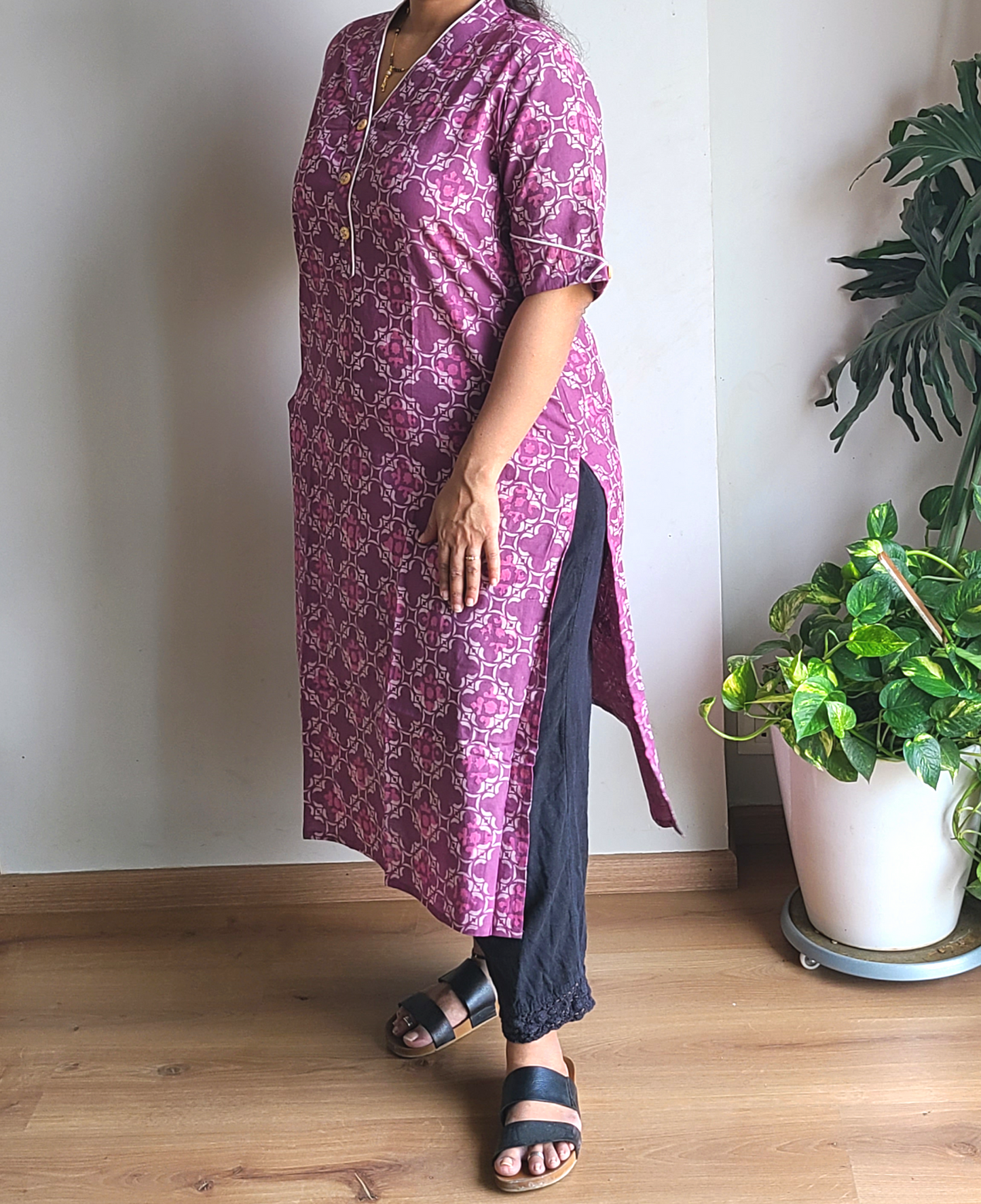 Cotton Bagru printed Long Kurtis