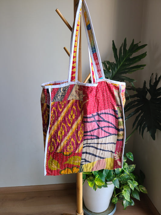 Handcrafted Kantha Tote Bag: Exquisite Blend of Style and sustainable fashion