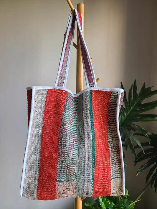 Handcrafted Kantha Tote Bag: Exquisite Blend of Style and sustainable fashion