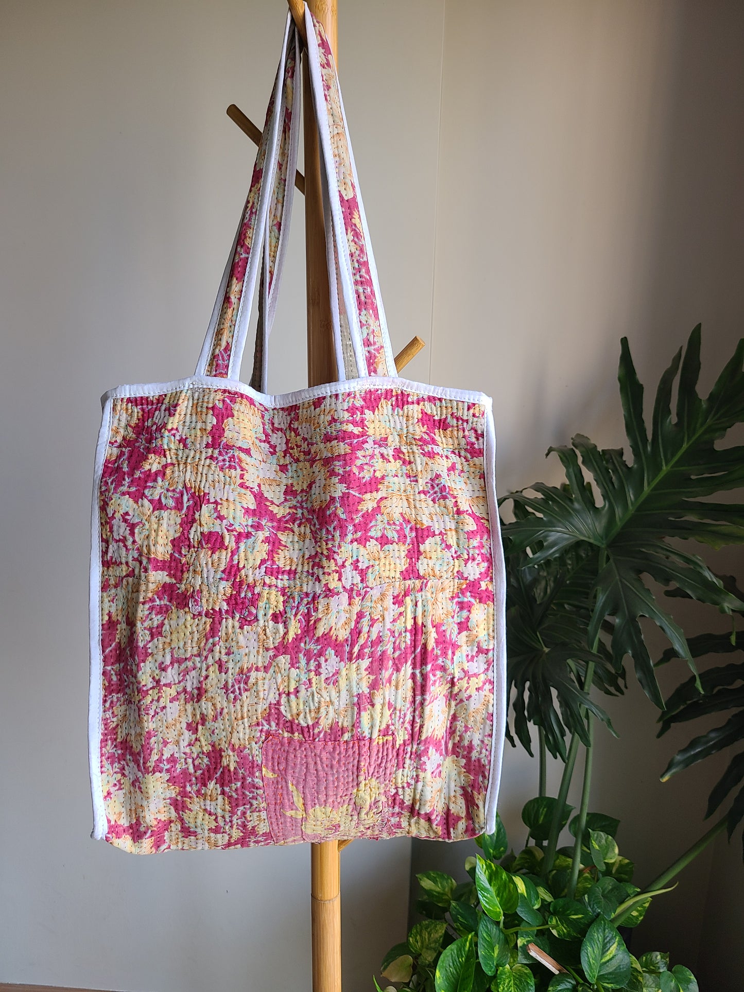Handcrafted Kantha Tote Bag: Exquisite Blend of Style and sustainable fashion