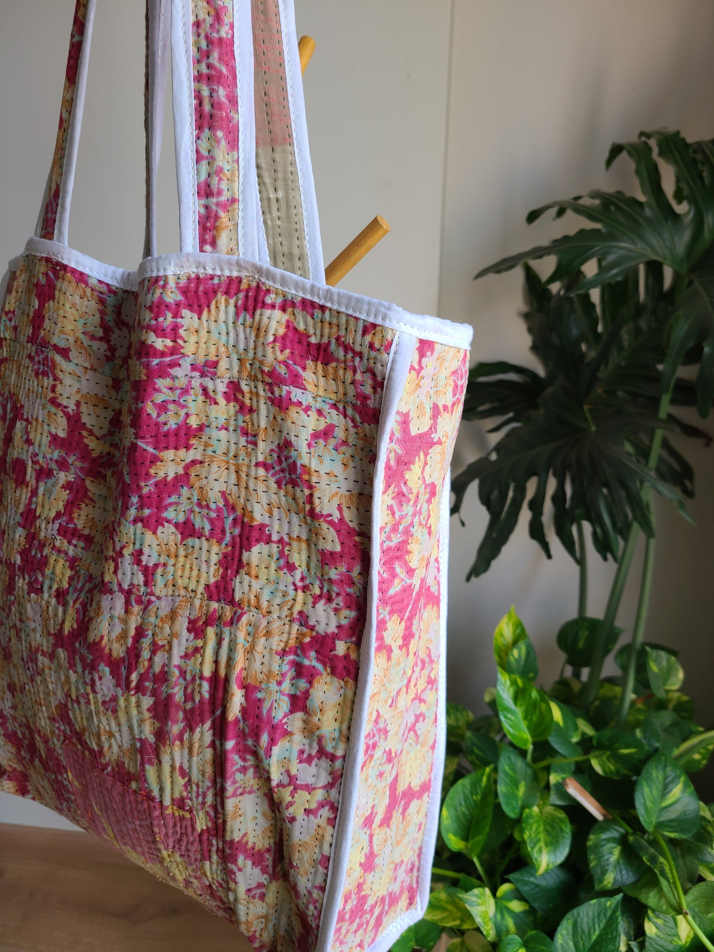 Handcrafted Kantha Tote Bag: Exquisite Blend of Style and sustainable fashion