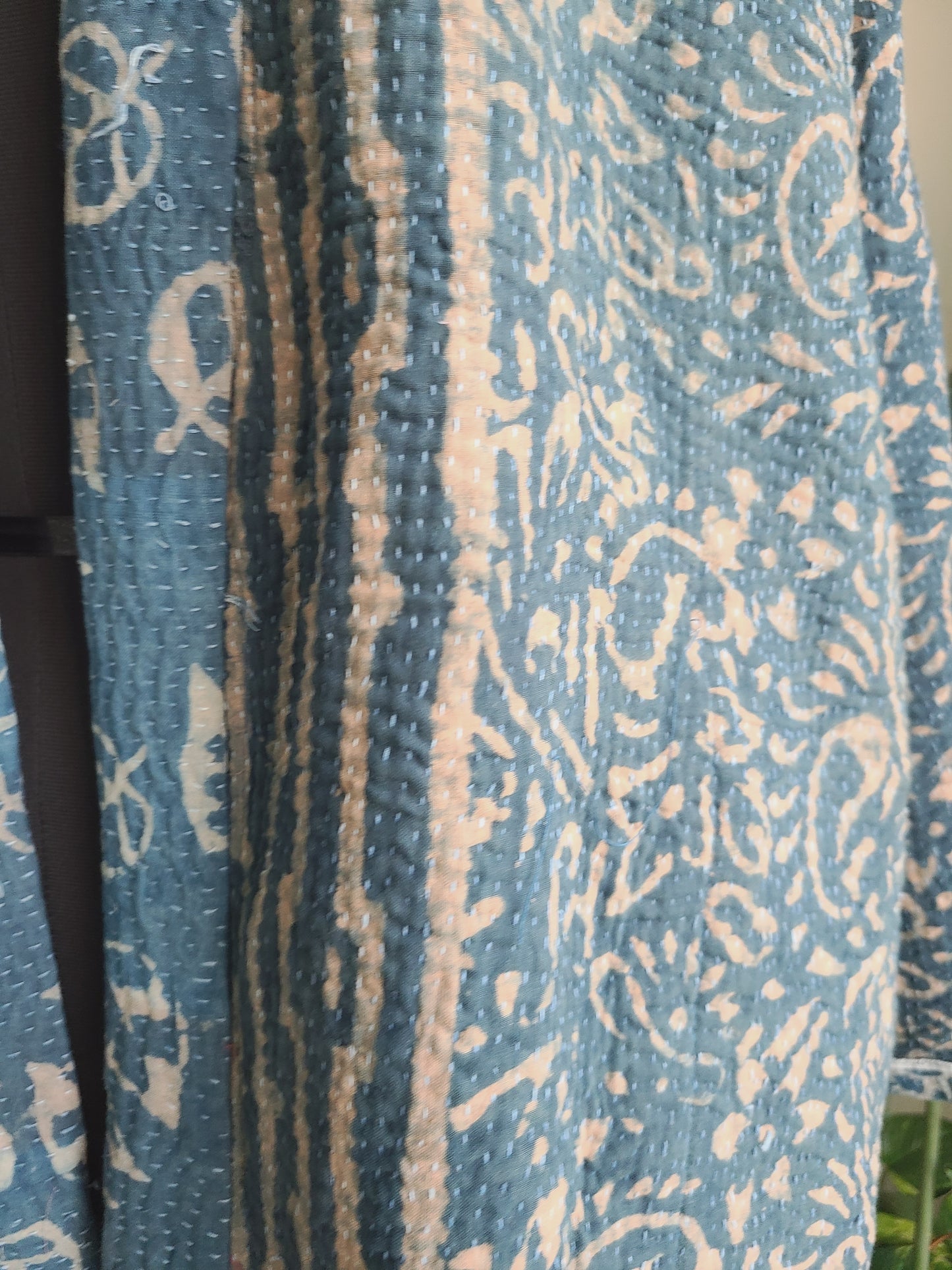 Vintage Reversible Thrift Kantha Jacket: Sustainable Outerwear from Upcycled Recycled Sarees