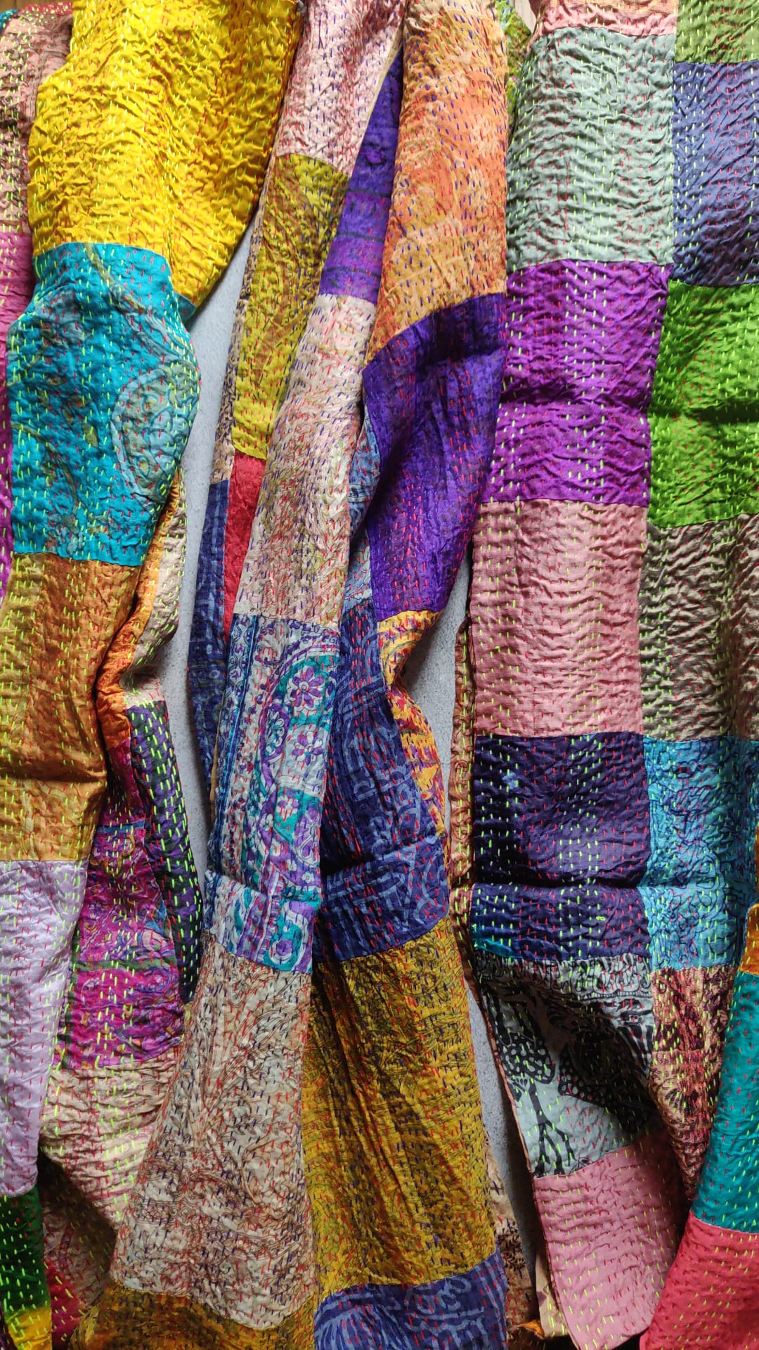 RAMETI- Handmade Silk Kantha Scarf set of 2