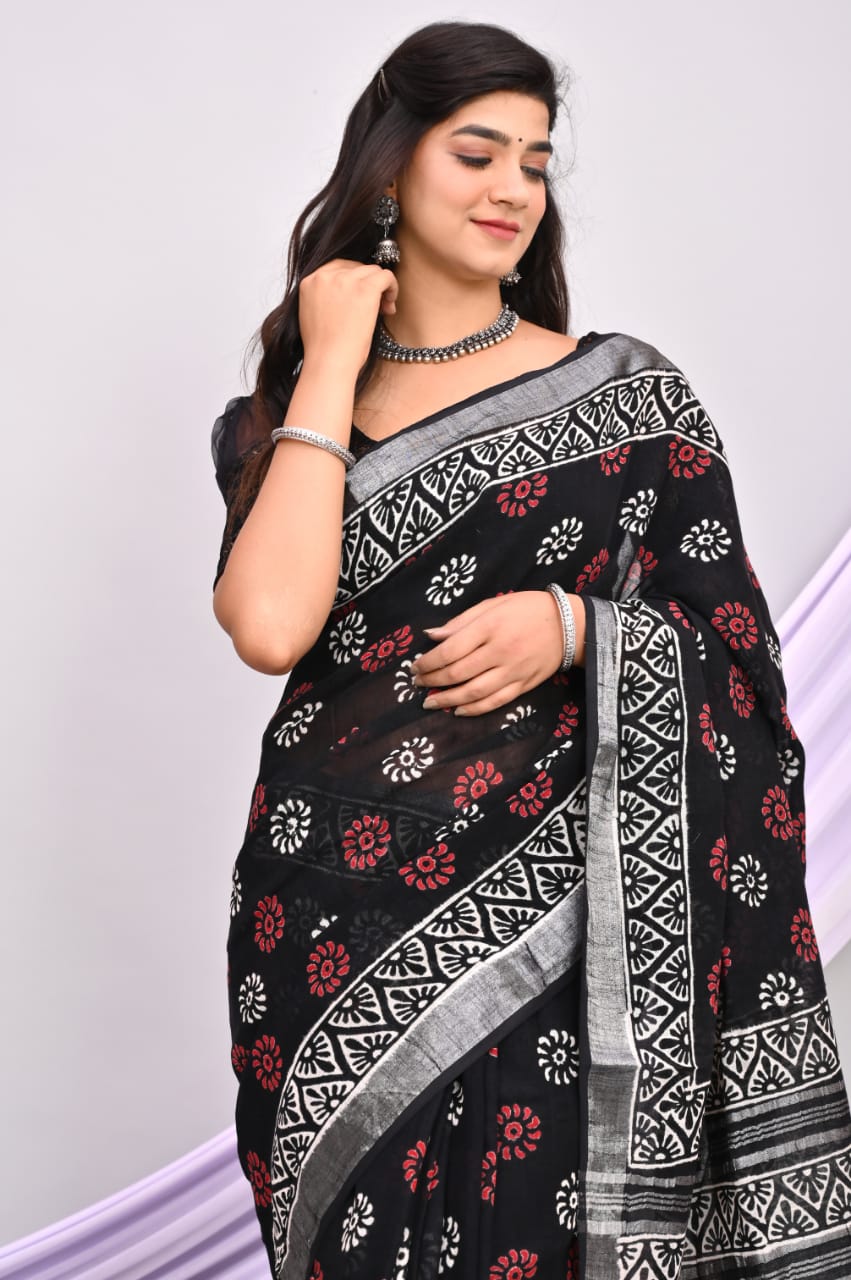 Cotton Linen Saaree