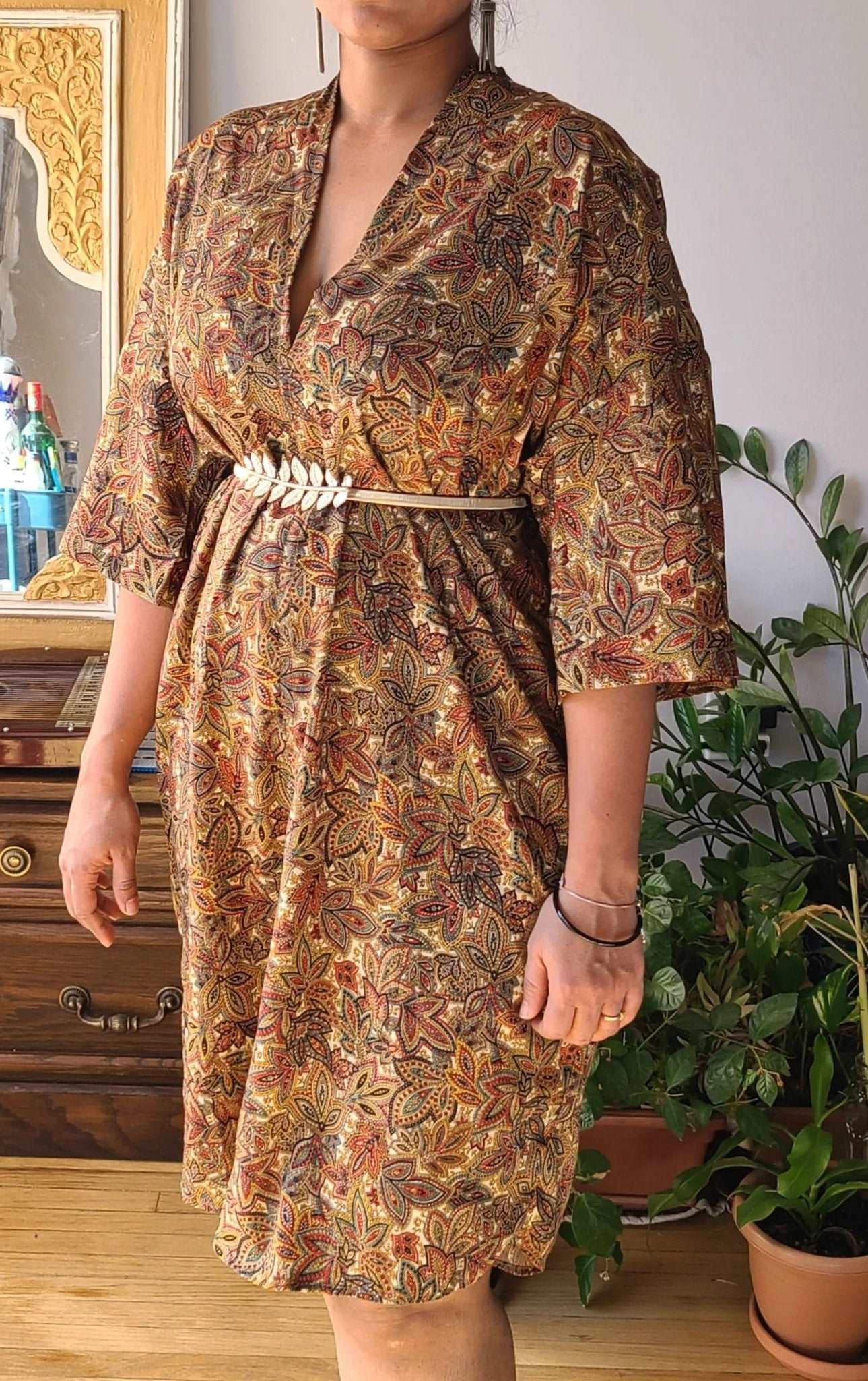 Floral Printed Viscose Kaftan - Elegant and Stylish - Indianidhi