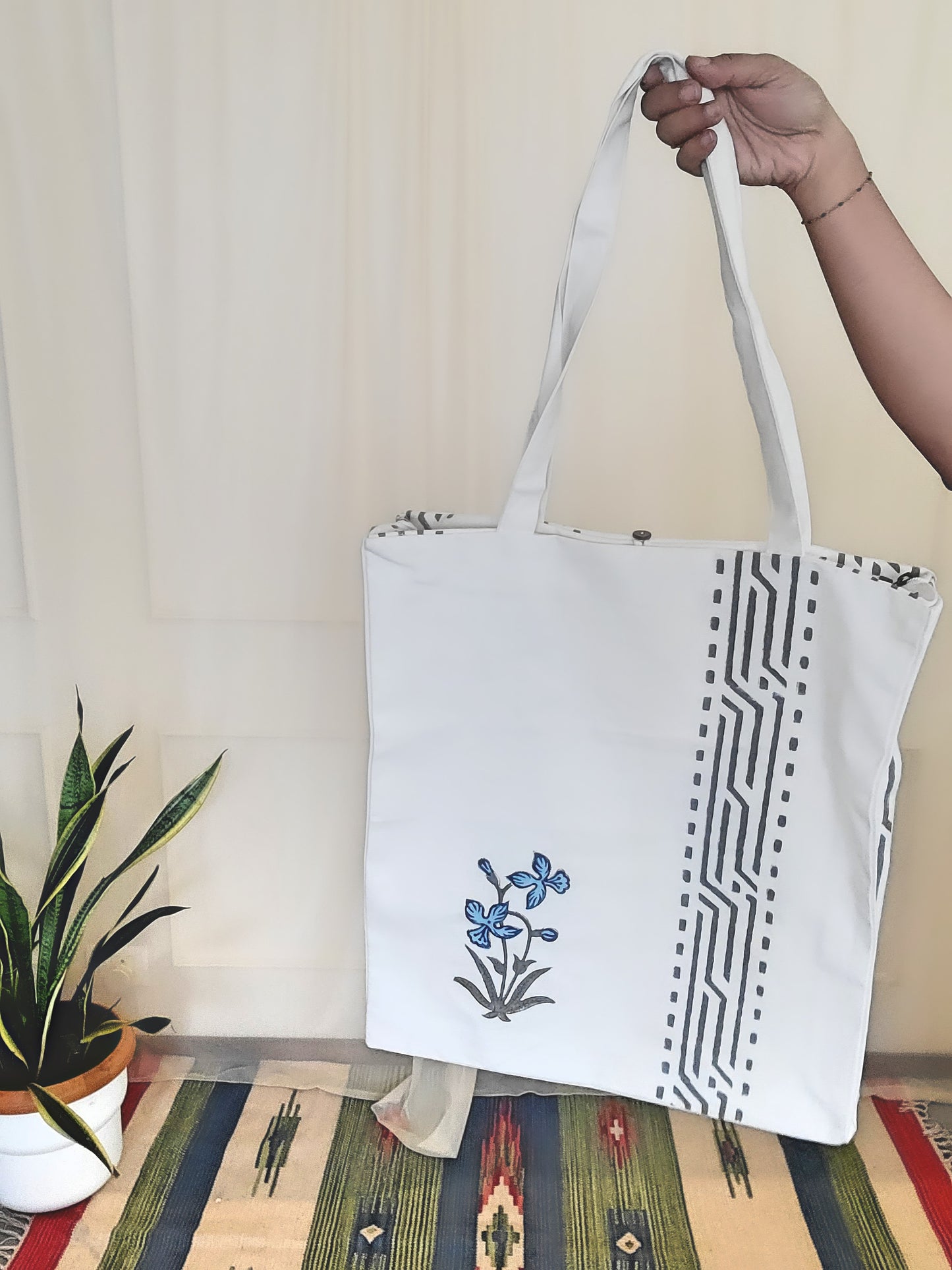 Canvas bag -Block Printed