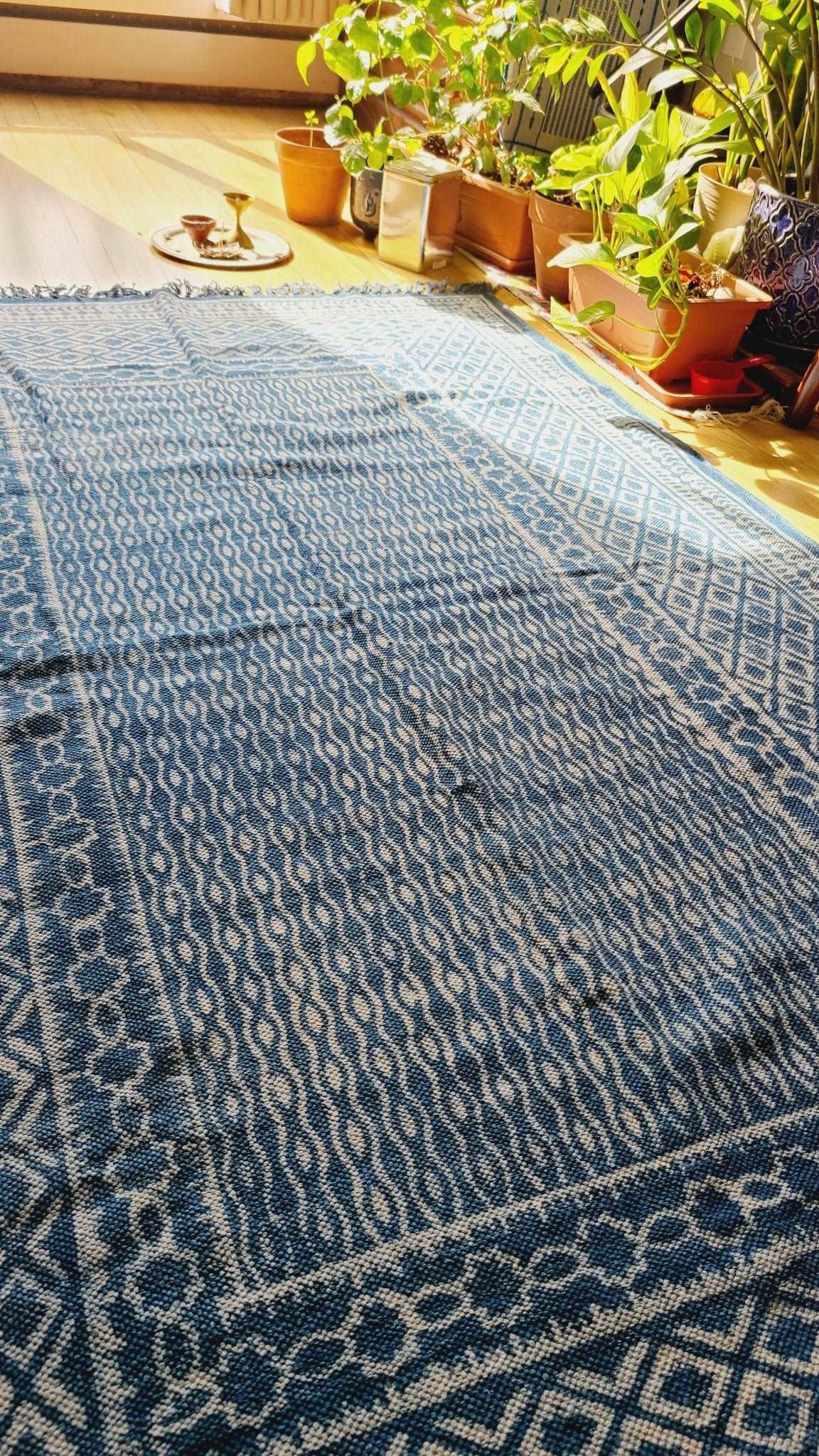 Hand Block Printed Cotton Rugs: Exquisite Artistry for Stylish Décor - Indianidhi
