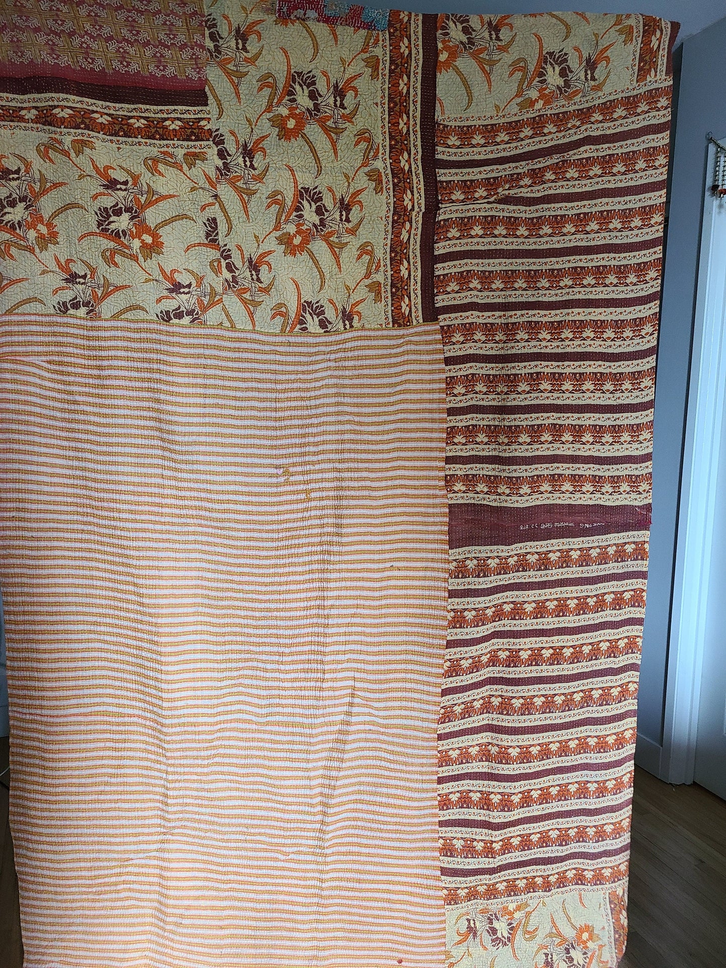Vintage heirloom Kantha throws, bedspread, Kantha Bedspread, patchwork Kantha, Handmade quilts, colorful bed accent, Fine Kantha quilts