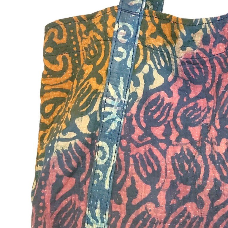 Handcrafted Kantha Tote Bag: Exquisite Blend of Style and sustainable fashion - Indianidhi