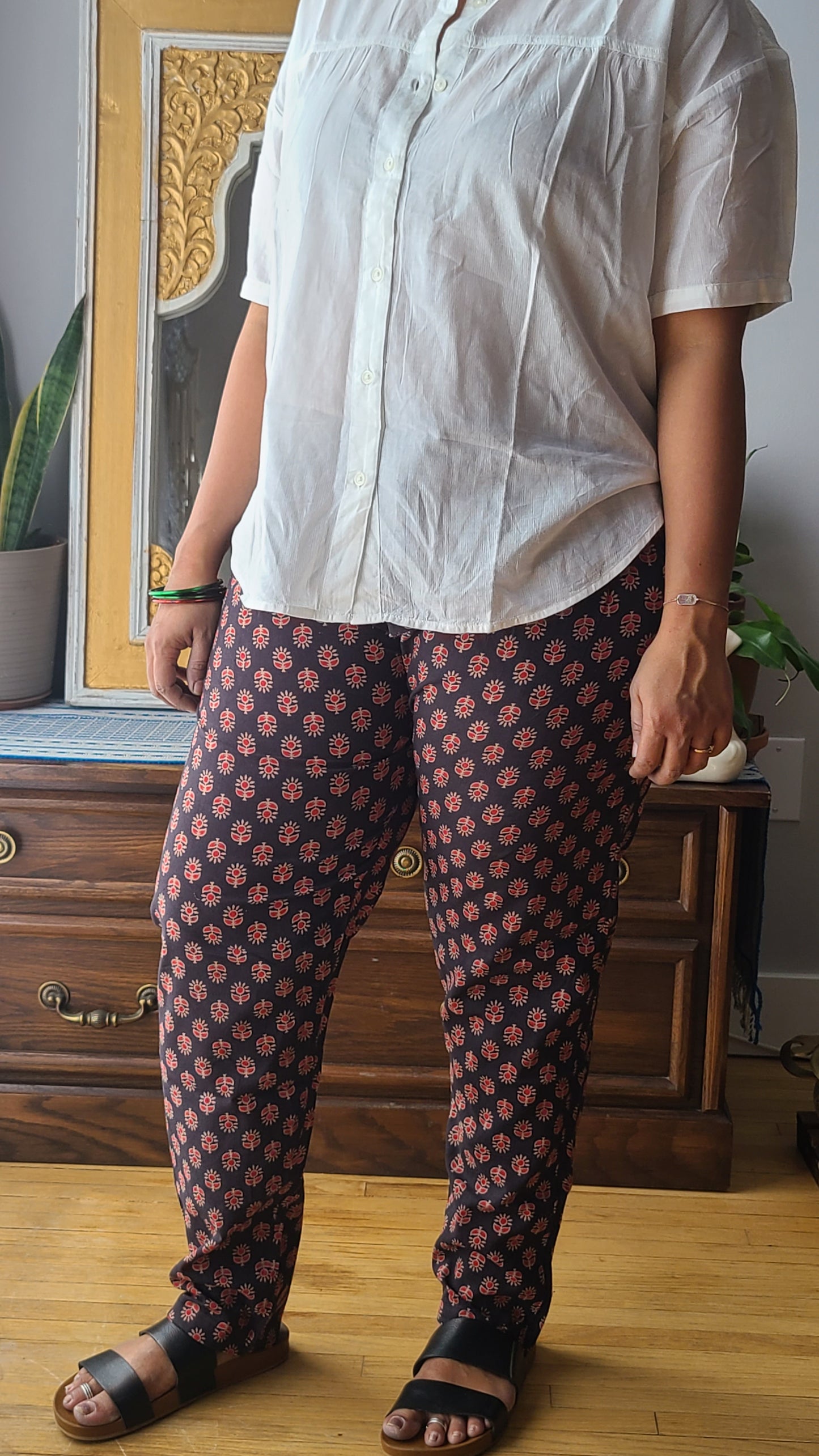 Straight pants -Block printed