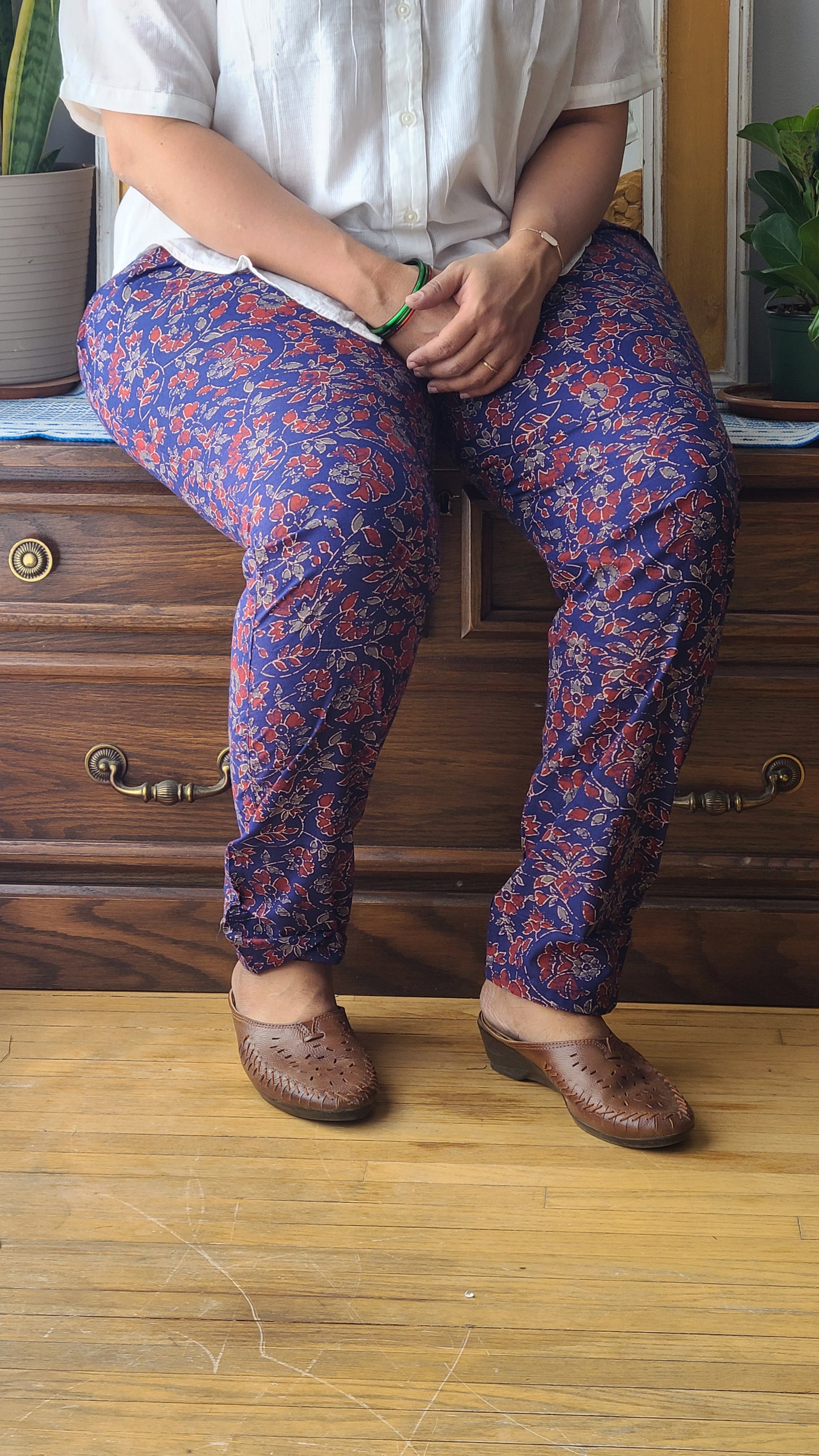 Straight pants -Block printed