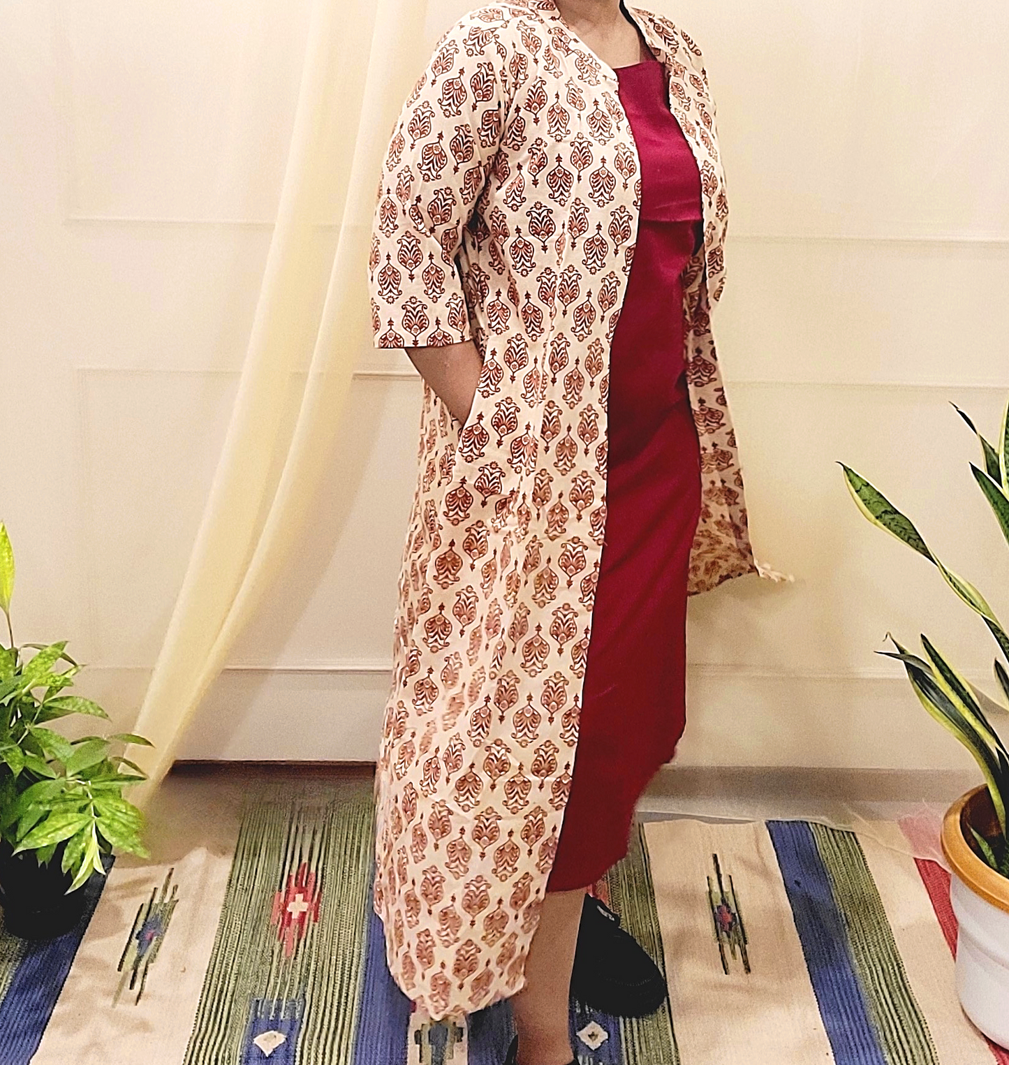 ShivShakti- Women's Sleeveless Dress with Shrug