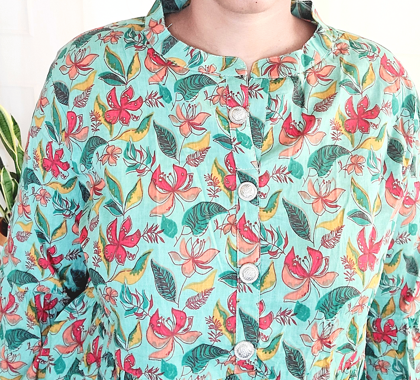 Floral Cotton blend Kalamkari printed tops