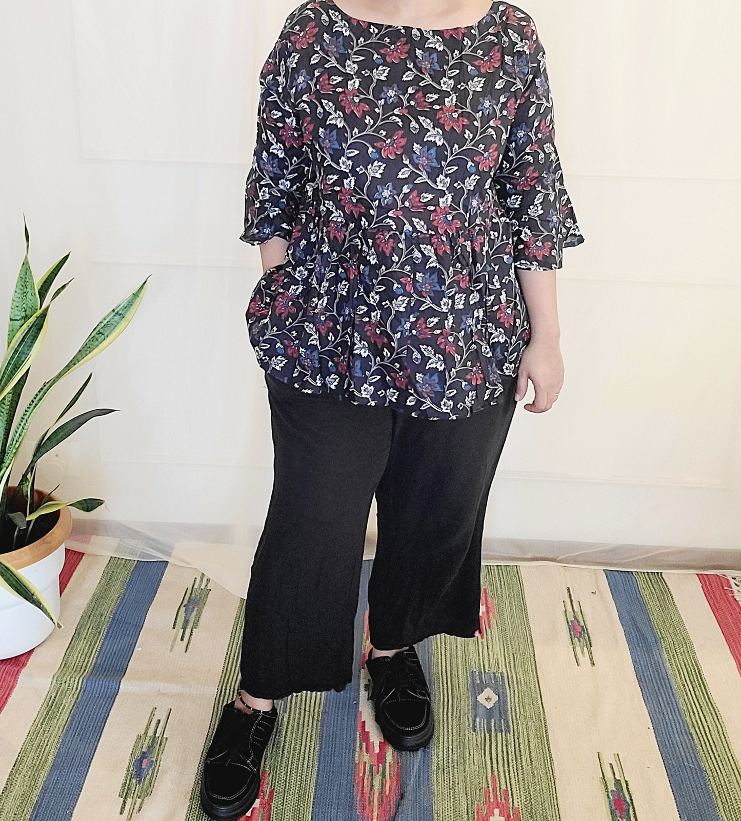 Floral Cotton blend Kalamkari printed tops