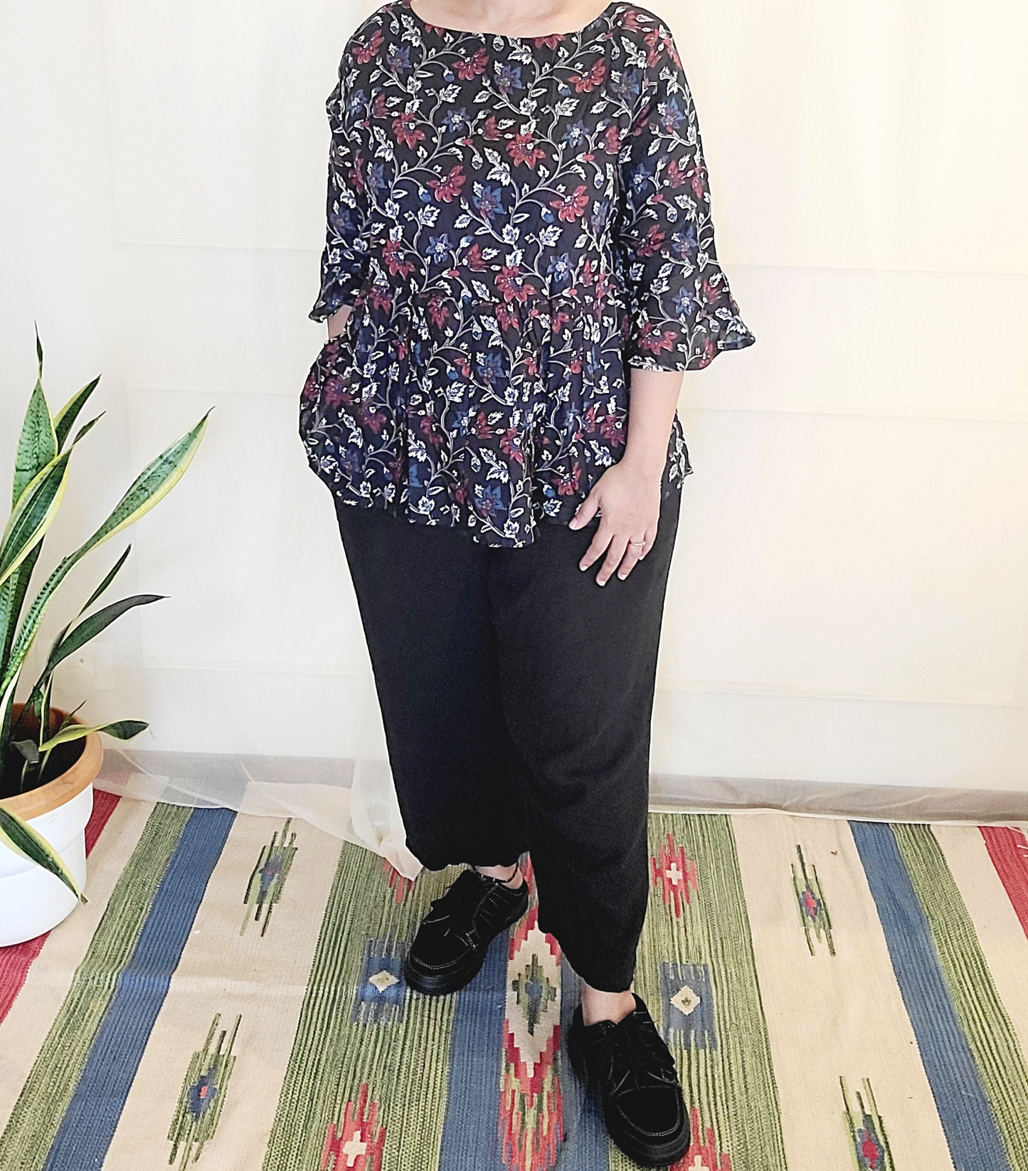 Floral Cotton blend Kalamkari printed tops