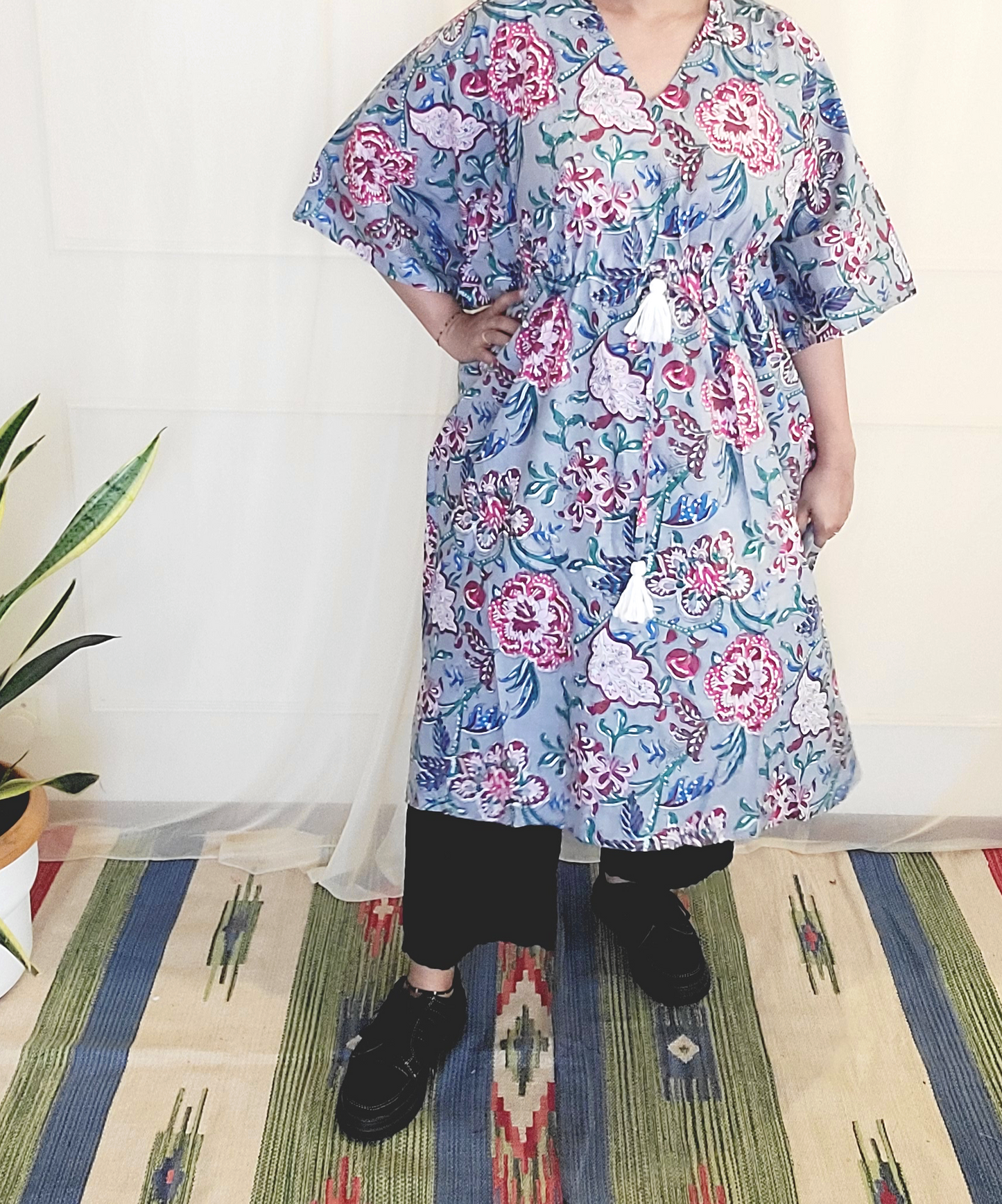 Short Kaftans in cotton with unique hand block prints in free size