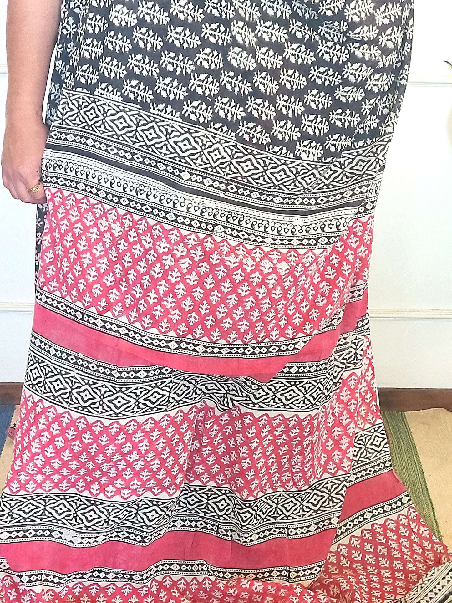 Cotton Handblock printed Saaree