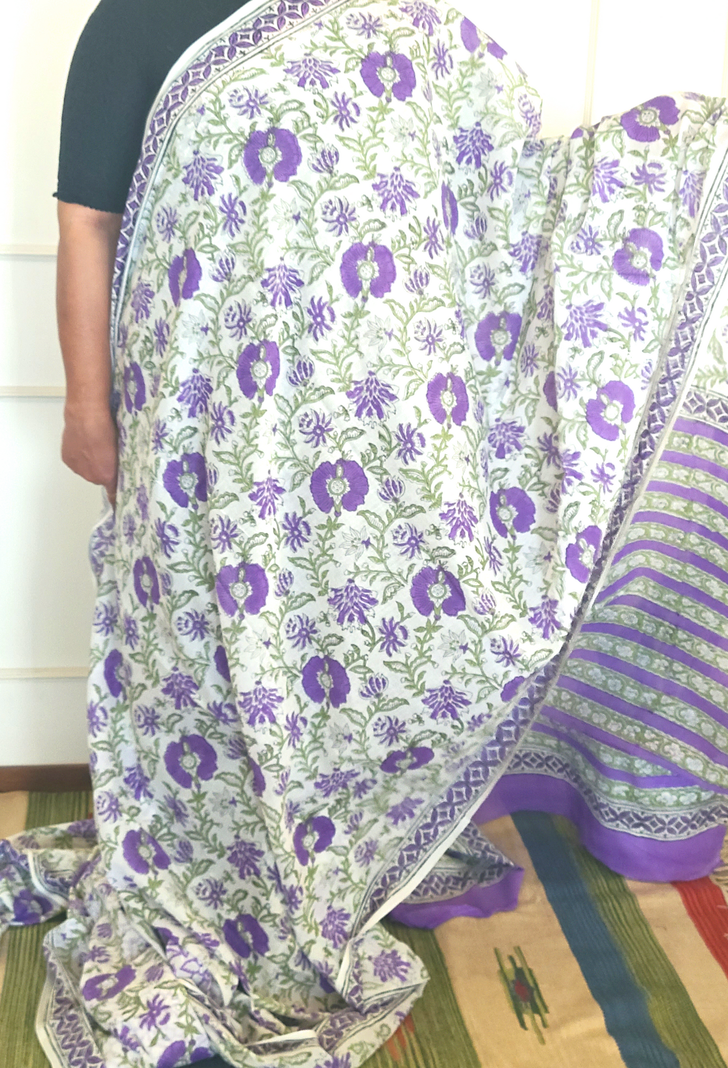 Cotton Handblock printed Saaree