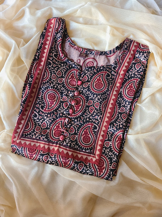 Mridula - Ajrak Mashru Long Kurtis