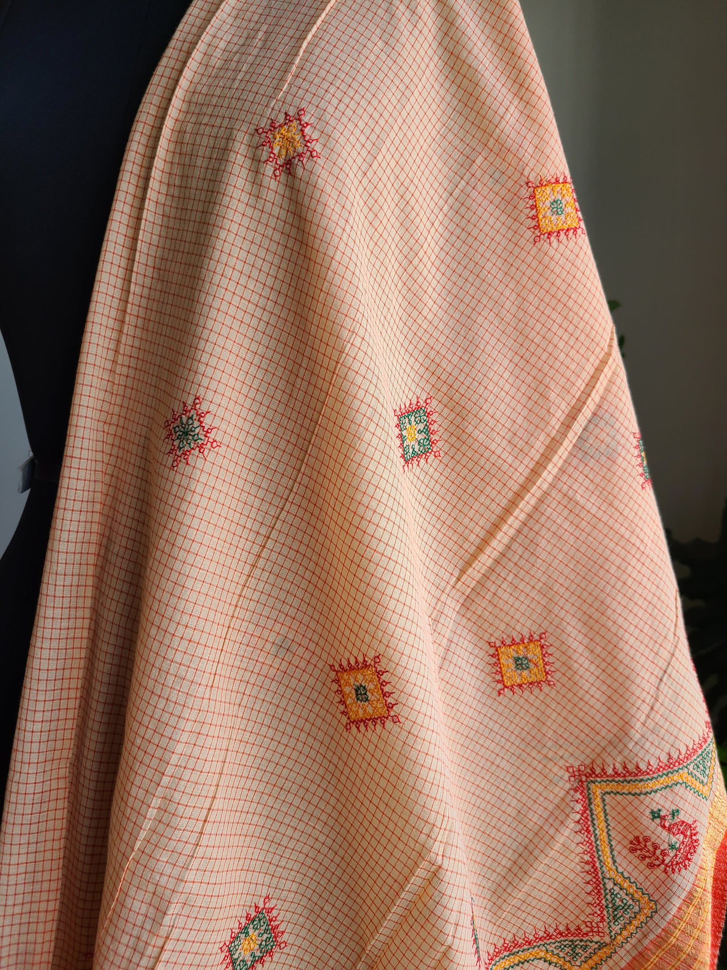 Shawl / Dupatta - Kasuti embroidery Silk cottton