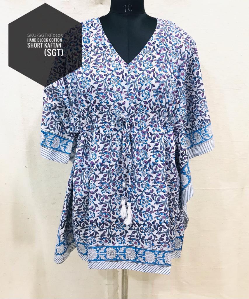 Short Kaftans in cotton with unique hand block prints in free size