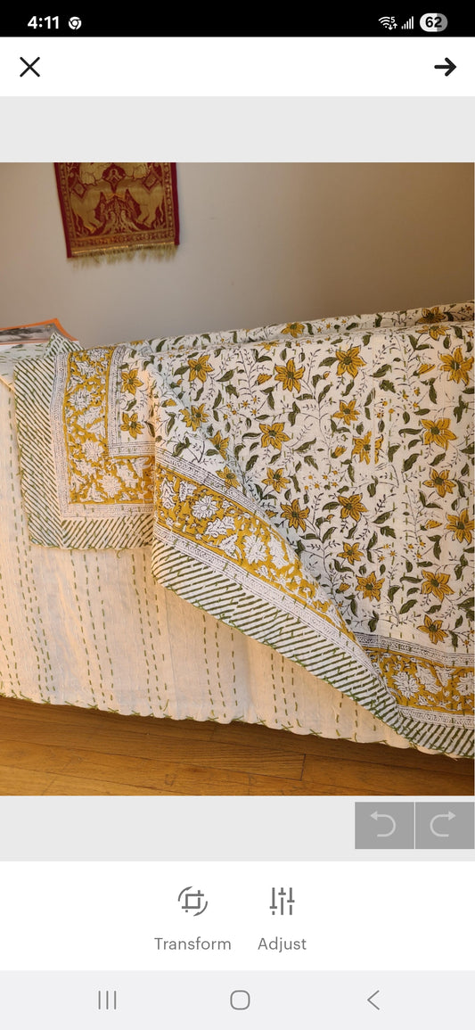 CUSTOM ORDER - 108"x 90" Kanthas - 1 each