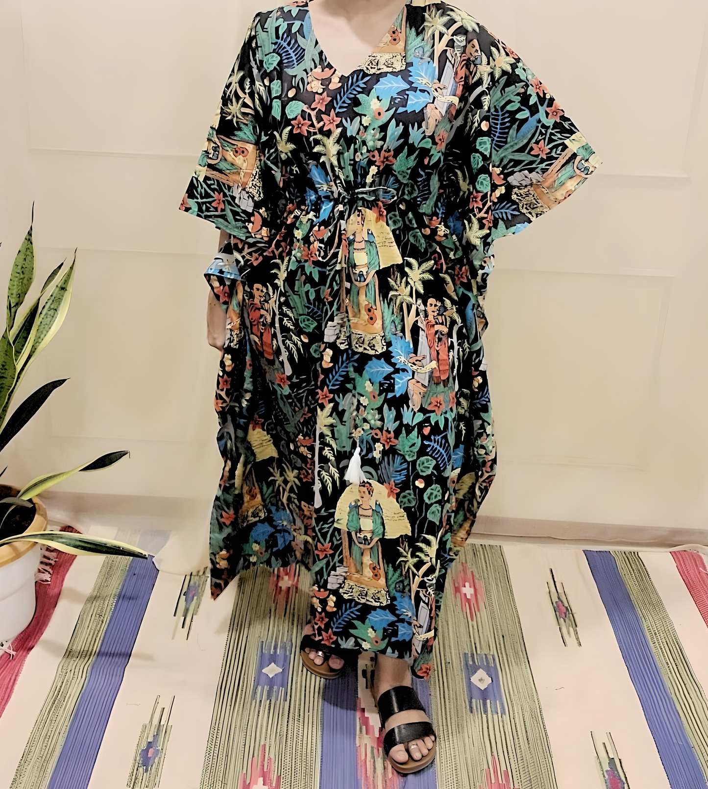 Kaftans night wear in pure cotton fabric with unique Hand block prints